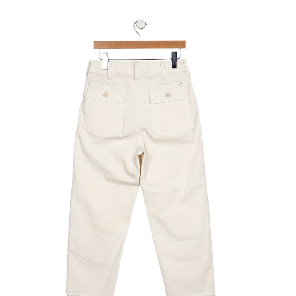 MOTHER Women's Soft Cream Straight Leg Pants - Picture 2 of 2